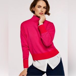 Apricot - soft pink sweater mock neck